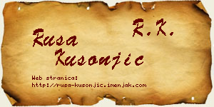 Rusa Kusonjić vizit kartica